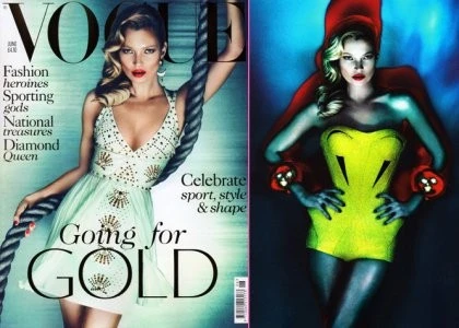 Кейт Мосс для обложки июньского номера Vogue позаимствовала верёвку у Бекхэмов