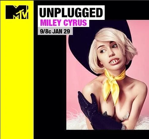 Майли Сайрус надела фальшивые зубы для постера MTV