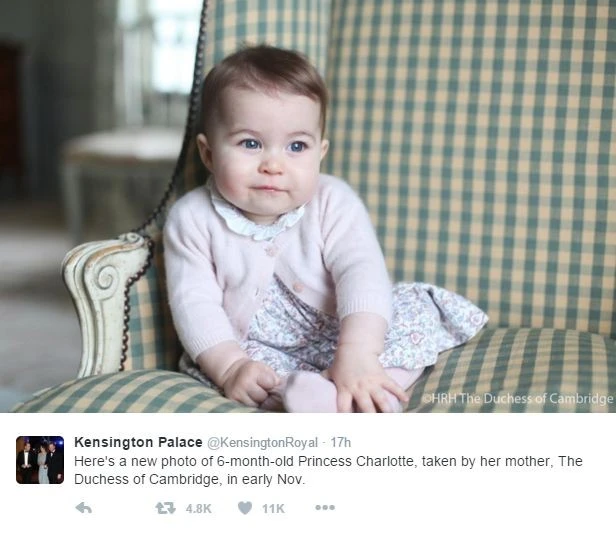 Кейт Миддлтон показала новые фото принцессы Шарлотты