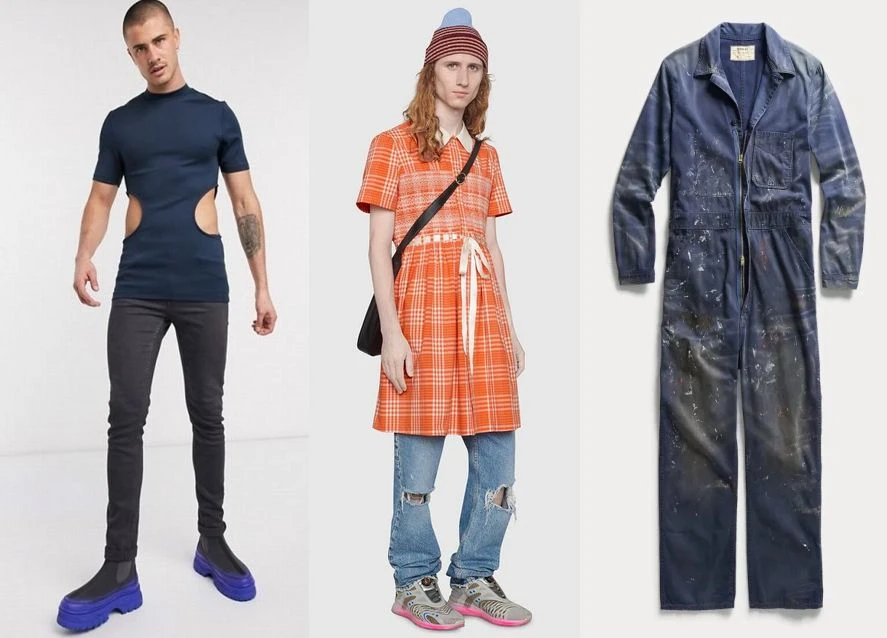 Платье для мужчин, испачканные травой джинсы и комбинезон в краске &#8212; самые странные новинки от известных дизайнеров
