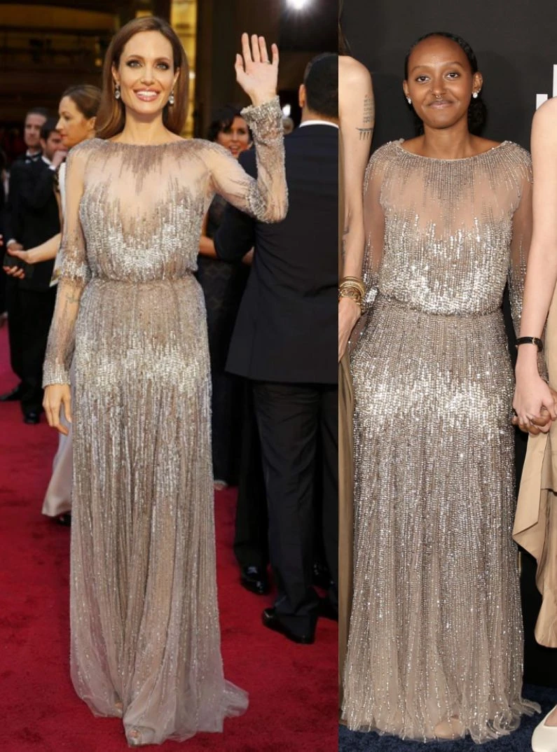 Анджелина Джоли и Захара Джоли-Питт в платье Elie Saab