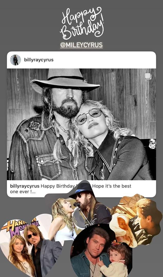 63-летний автор песни Achy Breaky Heart поделился в Instagram слайд-шоу из старых фотографий с Майли